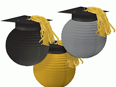 Grad Caps Lanterns with Paper & Metal Frame Online now