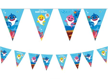 Baby Shark Triangle Flag Banner Paper 1pc Online Sale