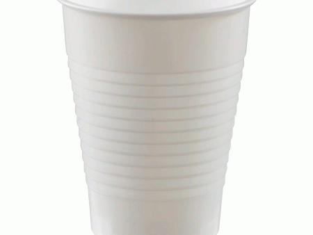 Frosty White Plastic Cups 12oz, 20pcs Fashion